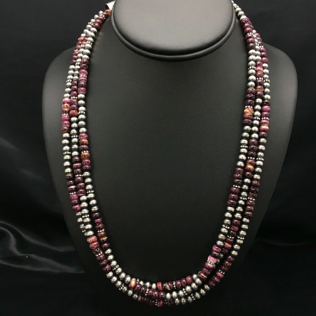 Navajo Purple Spiny Oyster Necklace 22